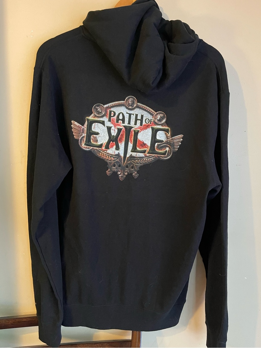 JINX Path of Exile Gaming Full Zip Fleece Hoodie Sweater Black Mens Large